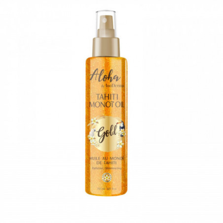 INODERMA ALOHA HUILE DE MONOI DE TAHITI PAILLETEE GOLD SPRAY 150ML