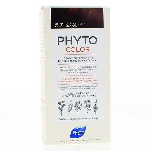 PHYTO PHYTOCOLOR COULEUR SOIN 5.7 CHATAIN CLAIR MARRON, 1 KIT