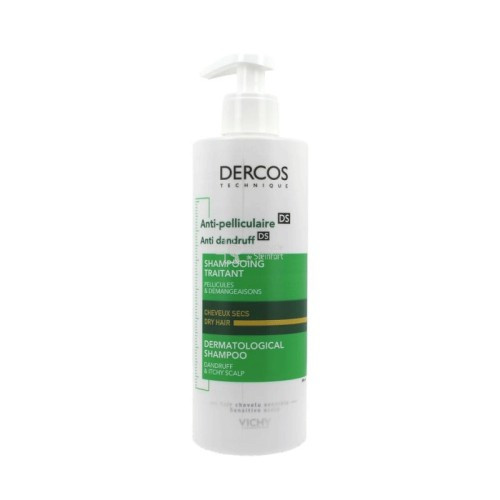 VICHY DERCOS SHAMPOOING ANTIPELLICULAIRE CHEVEUX SECS 390ML