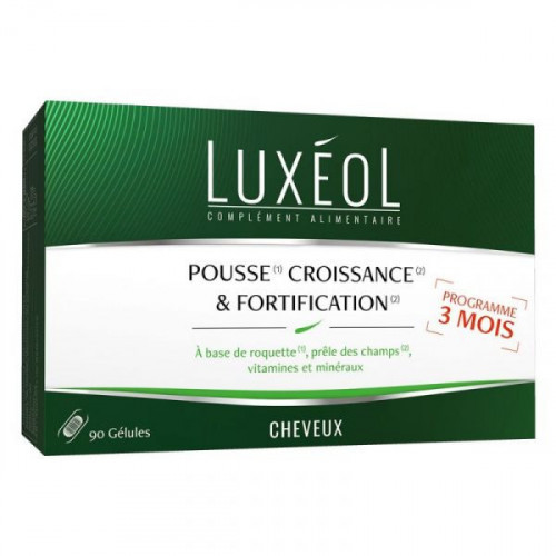 LUXEOL COMPLEMENT ALIMENTAIRE POUR CHEVEUX: POUSSE, CROISSANCE & FORTIFICATION 90 GELULES