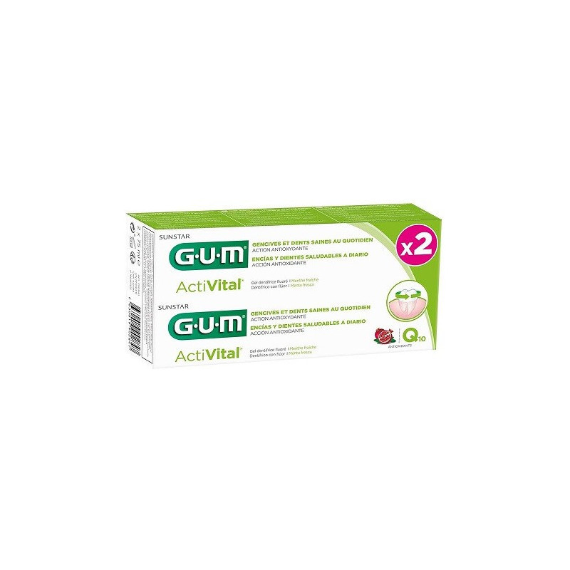 GUM ACTIVITAL DENTIFRICE GEL LOT DE 2*75ML