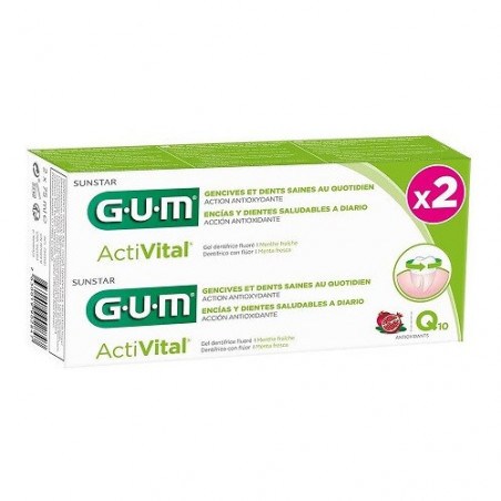 GUM ACTIVITAL DENTIFRICE GEL LOT DE 2*75ML