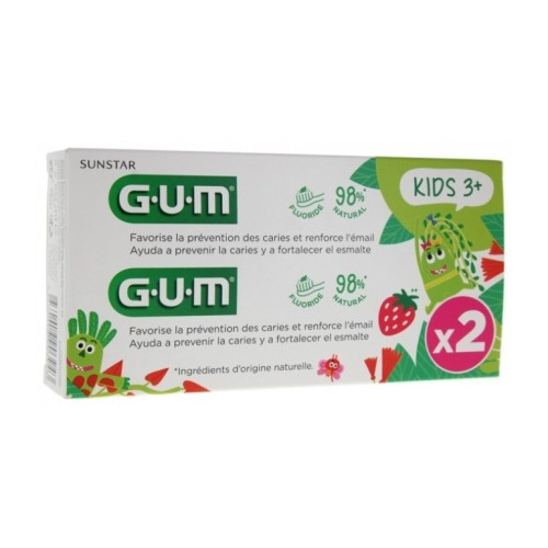 GUM DENTIFRICE KIDS 3 ANS+ LOT DE 2*50ML