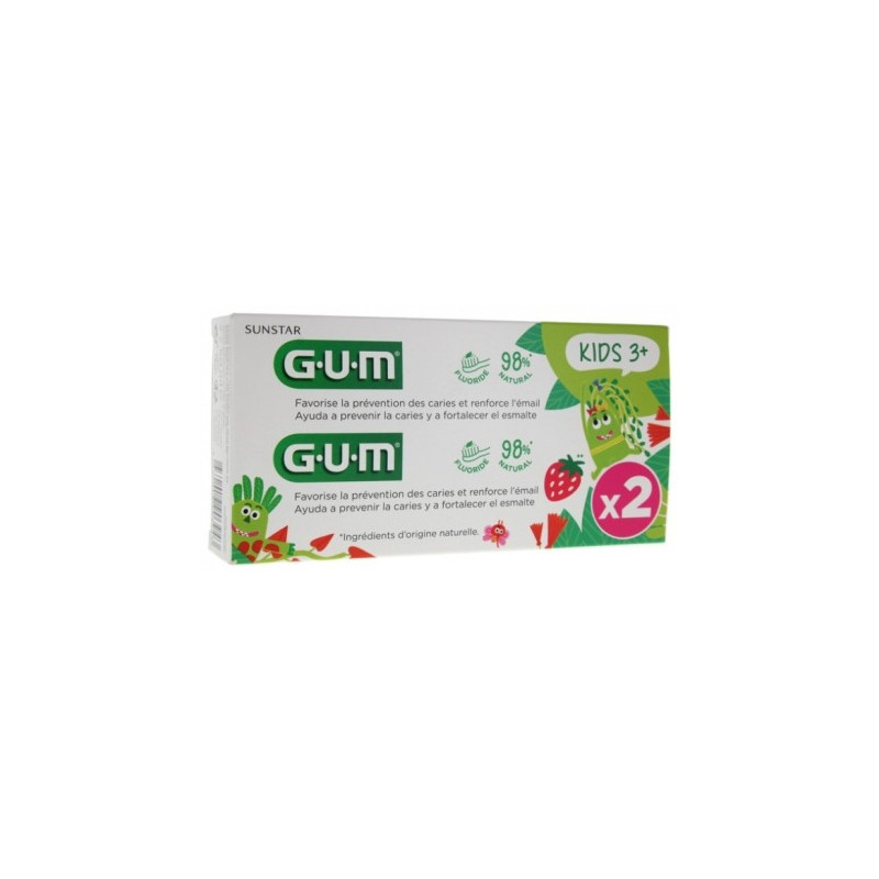 GUM DENTIFRICE KIDS 3 ANS+ LOT DE 2*50ML