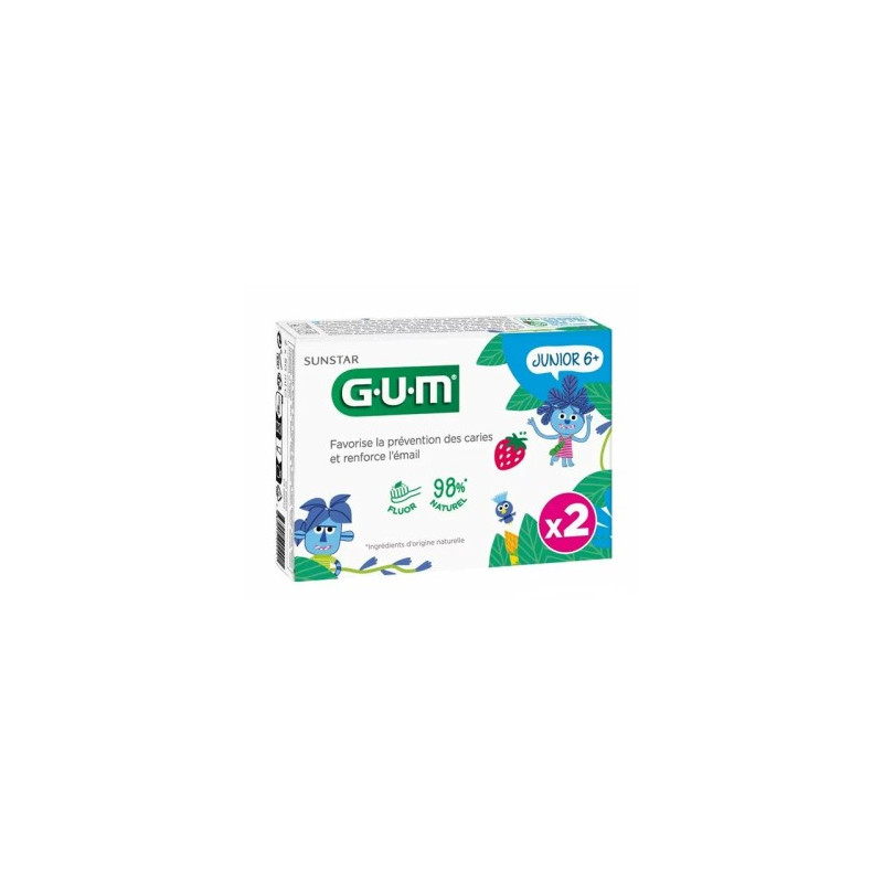 GUM DENTIFRICE DUO JUNIOR 6+ 2*50ML