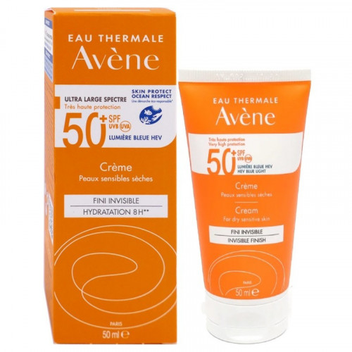 AVENE CREME SOLAIRE SPF50+ 50ML Hydratation 8h, Fini Invisible