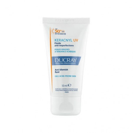 DUCRAY KERACNYL UV FLUIDE ANTI-IMPERFECTIONS PEAUX GRASSES A TENDANCE ACNEIQUE SPF50 50ML