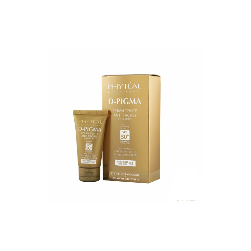 PHYTEAL DPIGMA ECRAN TEINTE BEIGE ROSÉ SPF50+EAU MICELLAIRE A L'ALOE VERA 150ML (OFFERTE)