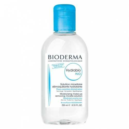 BIODERMA HYDRABIO H2O SOLUTION MICELLAIRE DEMAQUILLANTE HYDRATANTE PEAUX SENSIBLES 250ML