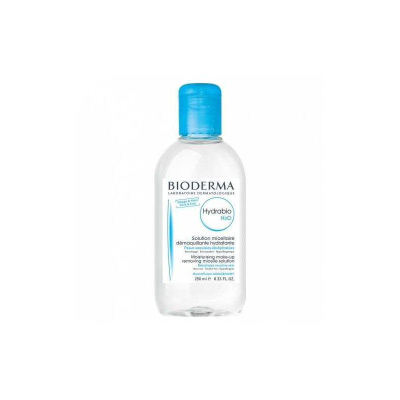 BIODERMA HYDRABIO H2O SOLUTION MICELLAIRE DEMAQUILLANTE HYDRATANTE PEAUX SENSIBLES 250ML