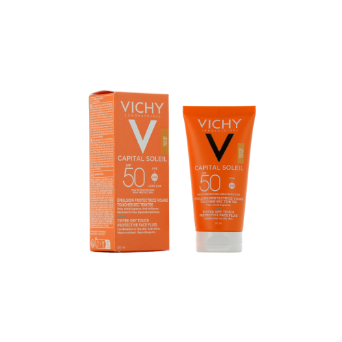 VICHY CAPITAL SOLEIL EMULSION TOUCHER SEC TEINTE SPF50 50ML