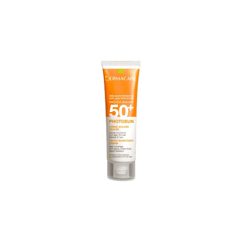 DERMACARE PHOTOSUN 01 CREME SOLAIRE TEINTE PEAUX MIXTES A GRASSES SPF 50+ 50ML