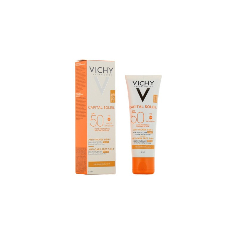 VICHY CAPITAL SOLEIL SOIN ANTI TACHES TEINTEE 3EN1 SPF50 50ML