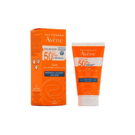 AVENE FLUIDE ULTRA LEGER SPF50+ PEAUX SENSIBLES NORMALES A MIXTES 50ML