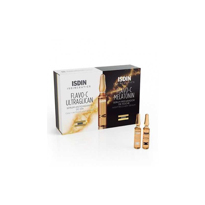 ISDINCEUTICS FLAVO-C DAY & NIGHT - 2x10 ampoules de 2ml