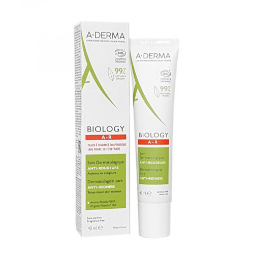 A-DERMA BIOLOGY A-R SOIN ANTI ROUGEURS PEAUX A TENDANCE COUPEROSIQUE 40ML